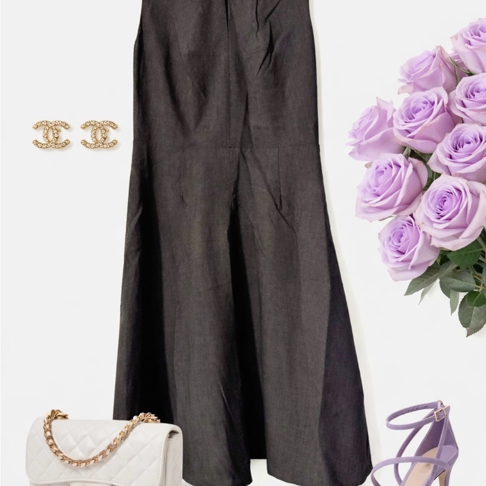 Calvin Klein Dark Grey Sleeveless Midi A-Line Dress